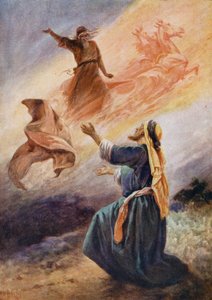 Elias indo para o céu em uma carruagem de fogo