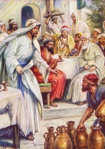 Jesus na festa de casamento (litografia a cores) de Evelyn Stuart Hardy