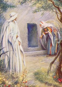 Maria vê Jesus de novo (litografia a cores)