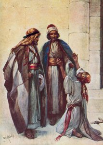 Pedro e João e o coxo (cor litho) de Evelyn Stuart Hardy