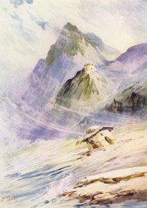 A parábola das duas casas (litografia a cores) de Evelyn Stuart Hardy