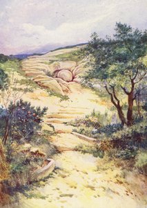 O túmulo no jardim (litografia a cores)