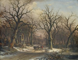 Paisagem de inverno de Everadus Benedictus Mirani