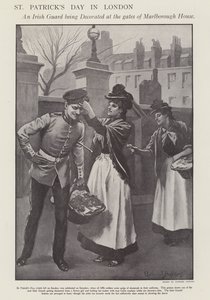 Dia de São Patrício em Londres (litho) de Everard Hopkins