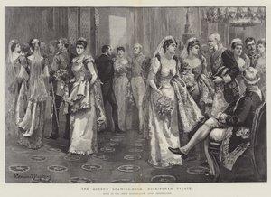 Salão da Rainha, Palácio de Buckingham, Cena na Sala Verde depois da Apresentação