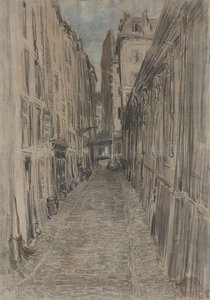 Rua em Paris (pastel sobre tela) de Everett Shinn