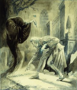 O fantasma do Natal que ainda está para vir: Ebeneezer Scrooge de Everett Shinn