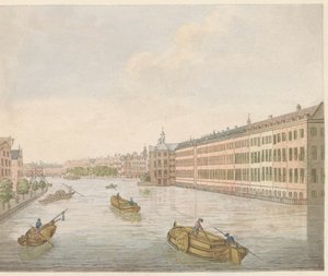 Vista do Binnen-Amstel, cerca de 1810-1813 Vue du Blaauwe-Brug, prêmio de l