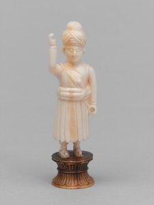 Peão preto, peça de xadrez, Índia, 1820 cerca de Evremond de Berard