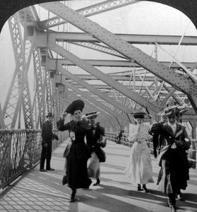 O passeio, ponte de Williamsburg, Nova York, EUA, c1900s.