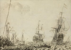 Navios perto de um porto de Experiens Sillemans