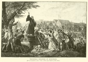 Whitefield pregando em Moorfields de Eyre Crowe