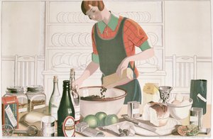 O Pudim de Natal, cartaz 1928 (litografia) de F.C. Harrison