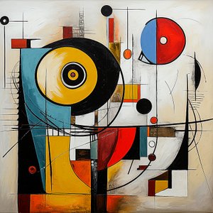 Padrões abstractos neo-dadaístas, estilo Dadaism arwork, impressão de arte mural de F. Abderrahim