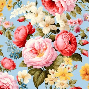Bonito padrão de motivos botânicos florais cor-de-rosa, cores vivas, impressões de arte para parede de F. Abderrahim