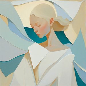 Retrato feminino loiro, inspirado em pinturas famosas, impressões de arte mural de F. Abderrahim