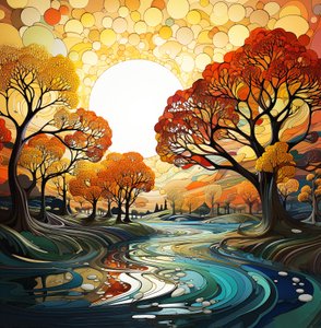 Quadros de paisagens fantásticas e árvores para venda, Quadros de parede | Impressões em tela de F. Abderrahim