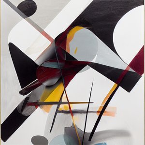 Pintura de composição abstrata de belas artes Arte de parede brilhante, impressões em tela com moldura de F. Abderrahim