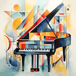 Estilo abstrato de Kandinsky, teclas de piano abstractas, decoração de parede de hall e sala de estar de F. Abderrahim