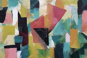 Pintura a óleo abstrata geométrica minimalista, impressões de arte em tela online de F. Abderrahim