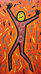 Pintura figurativa ingénua, decoração de quarto, impressões de arte de parede com moldura nativa de F. Abderrahim