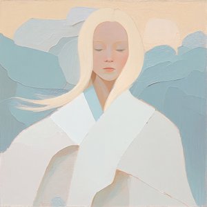 retrato de mulher loira branca, Pintura abstrata, impressões emolduradas em tela de F. Abderrahim