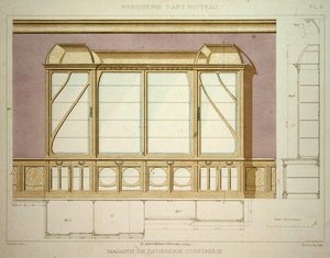 Design para um expositor de pastelaria, ilustração da 