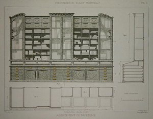 Design para gabinete de um estacionário, ilustração da 