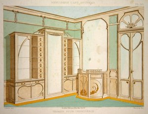 Design de interiores para uma loja de alfaiate de camisas, ilustração da 