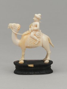 Cavaleiro negro, peça de xadrez, Índia, 1820 cerca de F. Ernest Jackson