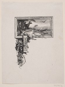 Vinheta inicial. "J" com ninho de águia de F. Hendriksen