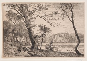 O bosque em Silkeborg contra Fruens Bænk de F. Hendriksen