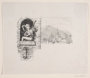 Vinheta do poema de J. P. Jacobsen, "The page high on the tower sent" de F. Hendriksen