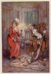 Ilustração para Um Conto de Duas Cidades de Charles Dickens (litografia a cores) de F. M. B. Blaikie
