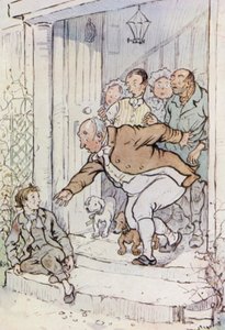 Ilustração para Oliver Twist (cor litho) de F. M. B. Blaikie