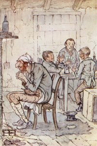 Ilustração para Oliver Twist (cor litho) de F. M. B. Blaikie