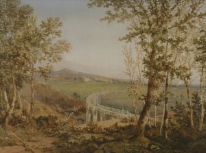 Uma vista do mesmo viaduto ferroviário visto de cima, c.1849 de F. S. Cook