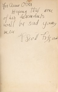 Inscrição do autor na capa da primeira edição de &39;All the Sad Young Men&39; de F. Scott Fitzgerald