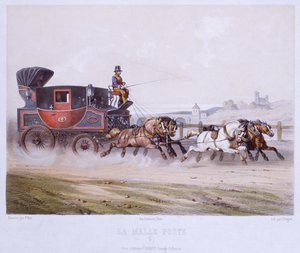 O treinador de correio, gravado por Charles Bargue (1826-83) de F. after Fort