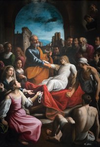 São Pedro ressuscita Tabitha de Fabrizio Santafede