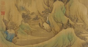 Viajando ao amanhecer no Snowy Foothills, dinastia Qing, século XVII.