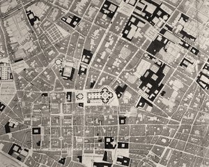 Mapa, de, florença, detalhe, 1843, e, 1866, detalhe gravura, de, 100310