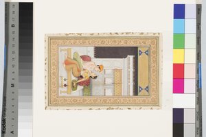 Dipak Raga, c.1750 (aquarela opaca e dourada sobre papel, montada sobre uma página de álbum) de Faqir ullah Faqir ullah