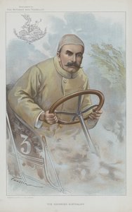 Selwyn Edge, piloto de corridas britânica nascida na Austrália (chromolitho) de Faustin