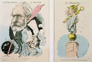 Caricaturas de Victor Hugo (1802-85) e Napoleão III (1809-73) 1870