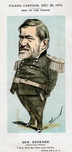 Robert C Schenck, general e diplomata do Exército dos EUA, 1874.