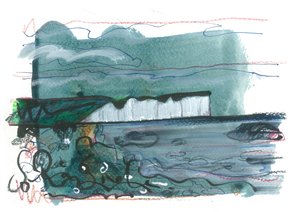 Sete Irmãs, 2017 (aguarela e tinta sobre papel) de Faye Bridgwater