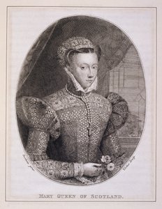 Mary Queen of Scots (1542-87), gravada por George Vertue (1684-1756) (gravura) de Federico (after) Zuccaro