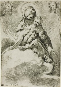 Nossa Senhora e o Menino sobre as nuvens de Federico Barocci