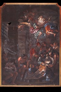 A morte de St. Roch numa cela de prisão em Arona... de Federico Bianchi